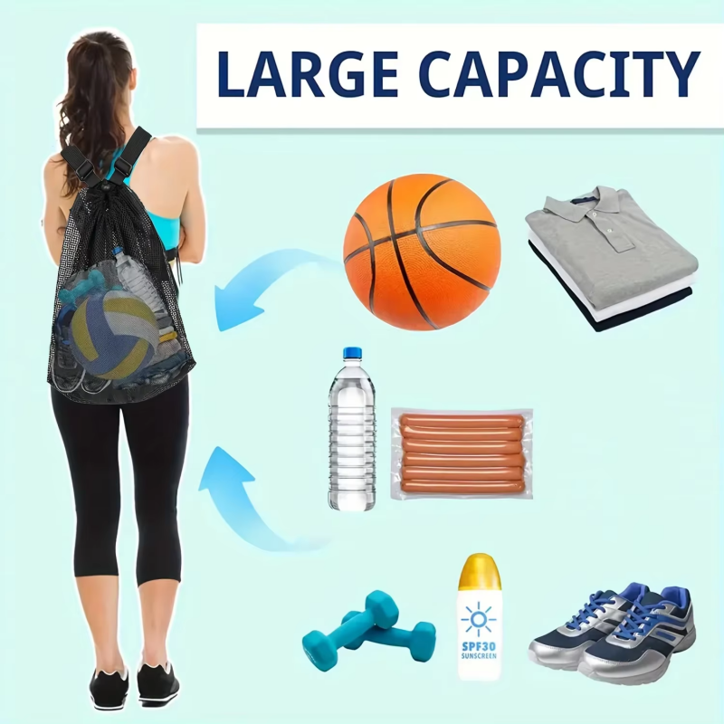 Portable Drawstring Mesh Backp - Drawstring Gym Bag ulasan dan harga